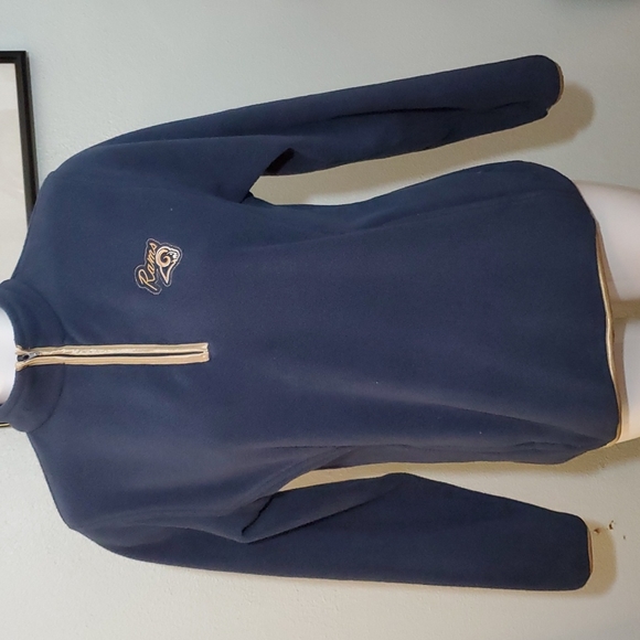 NFL for Her Blue Los Angeles Rams Quarter Zip Warm Pullover w/Gold Trim-Sz M - Picture 1 of 17